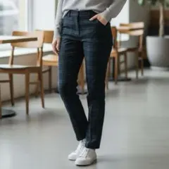 TODAYFUL チェック テーパード パンツ グリーン 緑 36 カジュアル