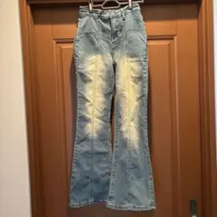 センターシーム ブーツカット デニム フレアパンツ
