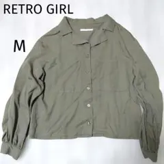 レトロガールRETRO GIRL★ 長袖シャツ カーキ Mサイズ