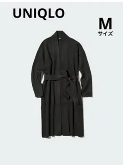 UNIQLO スフレヤーンベルテッドニットコート ダークグレー ゆったり