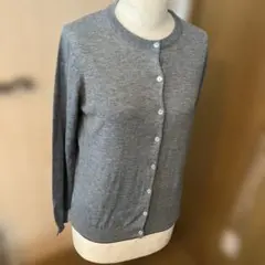 新品タグ付き　ウール混紡 グレー カーディガン
