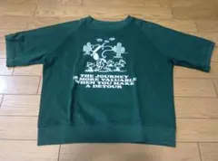 スヌーピー プリント 半袖Tシャツ グリーン