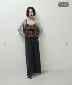 ・SUGAR SPOON レザーライクティアードキャミ