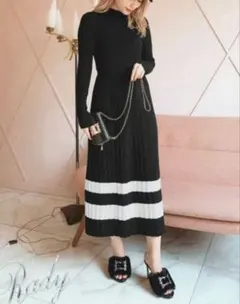 プリーツワンピース ロングワンピース