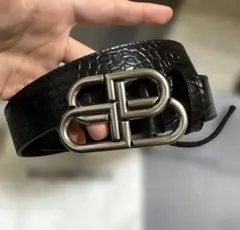 BALENCIAGA クロコ型押し BBロゴ ベルト - メルカリ