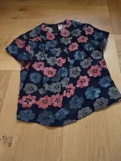 yori 半袖シャツ ネイビー 花柄 パイピング - メルカリ