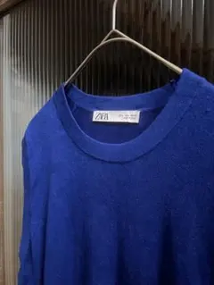 ZARA ニットベスト ブルー　ザラ　Ｌサイズ