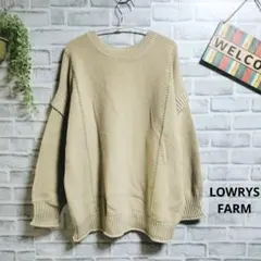 ローリーズファーム ニット 配色ステッチ ゆったり 袖ボリューム 大人可愛い F