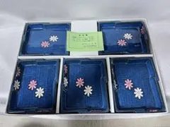 青色花模様の皿 5枚セット