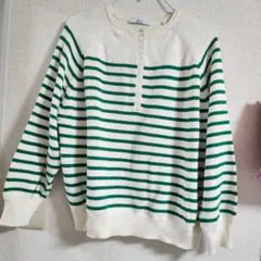 JOURNAL STANDARD relume コットンパネルボーダーニット　緑