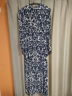 ZARA ダマスク柄 シャツワンピース ロング丈