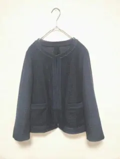 GREEN LABEL RELAXING　メッシュノーカラージャケット　紺　38