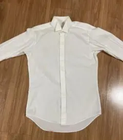 ウィングカラーシャツ　タキシードシャツ　ホワイトフォーマルシャツ Mサイズ