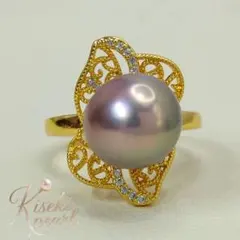 ヒー様ご専用　本真珠　淡水エジソンパール　11.5㍉大粒ピンクグリーン　リング