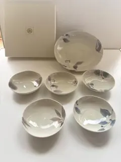 たち吉　葉模様の陶器食器セット 6点