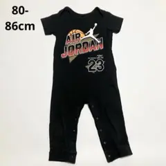 ジョーダン 半袖 ロンパース ベビー 赤ちゃん服 男の子 女の子 ブラック 80