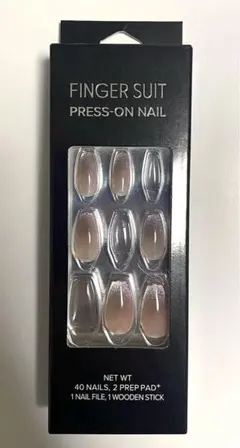 FINGER SUIT PRESS-ON NAIL VEIL 30枚