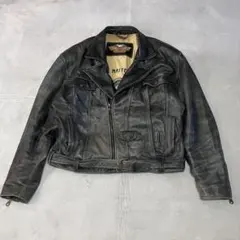 Harley-Davidsonハーレーダビッドソンレザー ダブルライダースXL黒