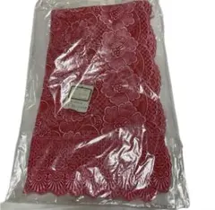 【新品未使用】和装用レースショール（赤×花柄）