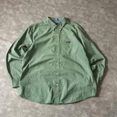 チャップス チェック柄シャツ グリーン XL相当　ボタンダウンゆるダボメンズ古着