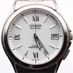 美品 CITIZEN アテッサ 電波ソーラー メンズ 腕時計 上位ライン チタン