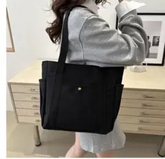 トートバッグA4 マザーズバッグ　大容量　肩掛け　ブラック　新品未使用