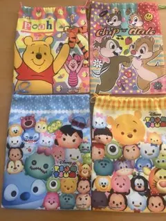 ディズニー キャラクター 巾着袋セット（プーさん、チップとデール、ツムツム）