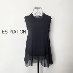A492/美品 ESTNATION ノースリーブブラウス アシンメトリー 38 - メルカリ