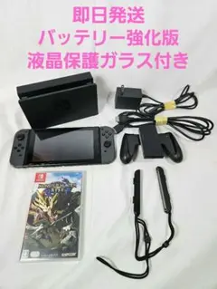 Switch本体 新型 バッテリー強化版 液晶美品 動作良好 モンハンライズ付