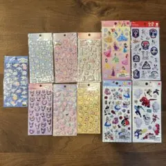 入手困難 ダイソーぷっくりシール まとめ売り サンリオ ディズニー 11枚セット