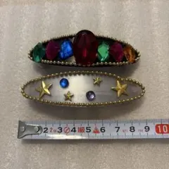 【昭和レトロ】キラキラバレッタ 星デザイン2点セット バブル期