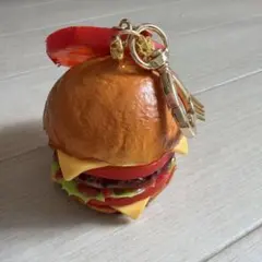 ハンバーガー キーホルダー フォークチャーム付き