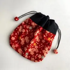 和柄 巾着袋 花柄 ハンドメイド
