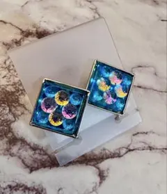 四角デザイン イヤリング