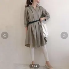 【GU 】Aラインシャツワンピース　M