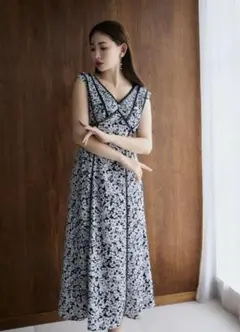 Her lip toLace Trimmed Floral Dress