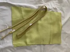 黄色よりの黄緑の帯揚げとクリーム系帯締めセット 未使用 正絹