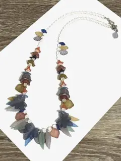 アンティーク 昭和 レトロ アクセサリー ネックレス 夏物 シーグラス風 