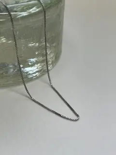 Silver925 ボックスチェーンネックレス　0.7mm 50cm