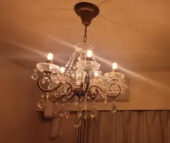 クラシックシャンデリア 6灯 クリア/ブラウン