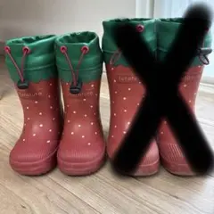 futafuta いちご模様 長靴 14cm 冬用