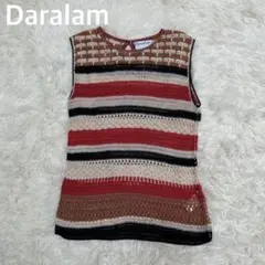 ✨ Daralam 透かし編みニット　ノースリーブ　トップス　ミックス