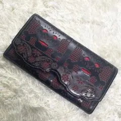 美品 廃盤 ヴィヴィアンウエストウッド 長財布 スカルモチーフ レザー 