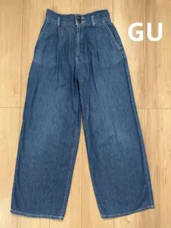 GU デニム　ワイドパンツ　M サイズのサムネイル