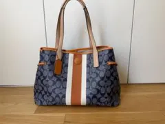 COACH シグネチャー トートバッグ ライトブルー グリーン - メルカリ