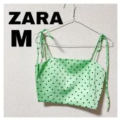 【新品未使用】ZARA ミントグリーン ドット柄 キャミソール M
