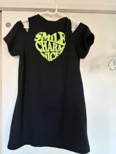 オープンショルダー Tシャツワンピブラック