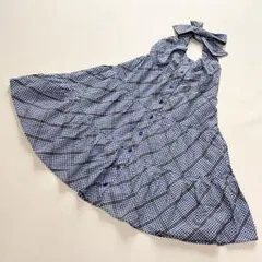 美品 バーバリーブルーレーベル ホルターネック ワンピース チェック 36
