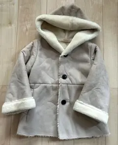 petit main フード付きムートンコート 120cm ベージュ