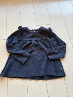 BATTEN ネイビー ドット柄 トップス 24m